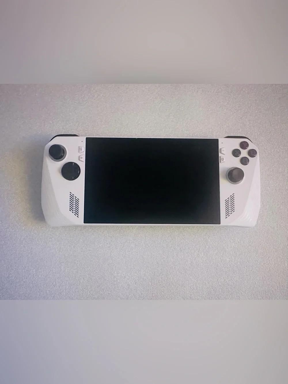 White Handheld Gaming Console with RGB Analog Rings